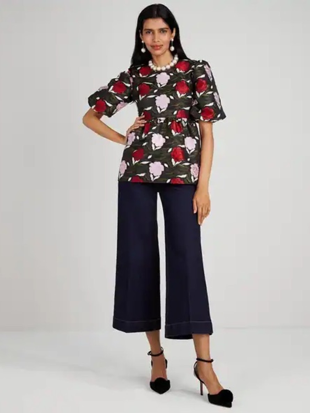 NWT kate spade New York Rose Garden brocade top